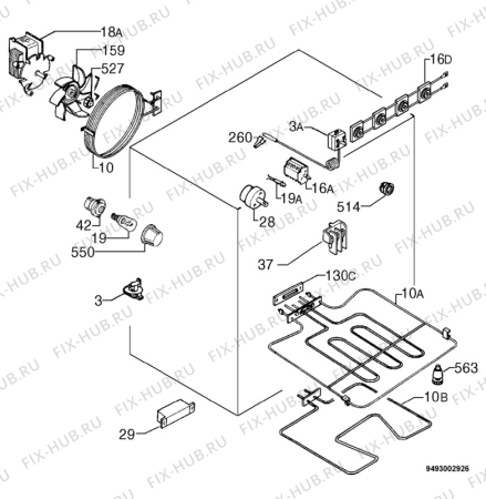 Взрыв-схема плиты (духовки) Zanussi ZH84X/ZHM - Схема узла Electrical equipment 268